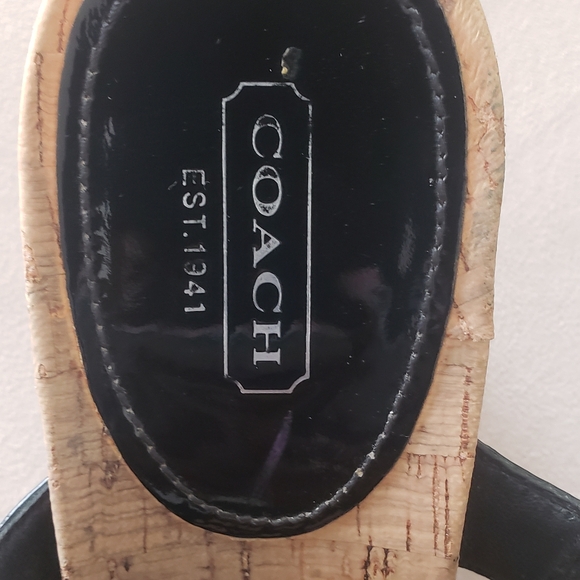 💫 COACH: Black Brookk OP Art Patent Signature Logo Wedge - Picture 3 of 5